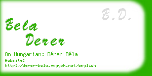 bela derer business card