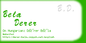 bela derer business card